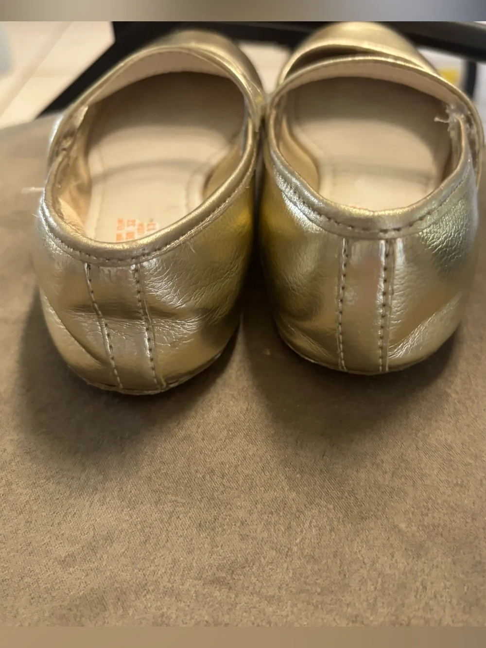 Size 13 Kimey Bailarina Metallic Gold Mary Janes with Hook/Loop Strap.  In VVGUC